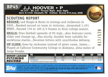 2010 Bowman - Prospects Blue #BP45 J.J. Hoover Back