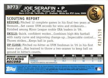 2010 Bowman - Prospects Blue #BP73 Joe Serafin Back