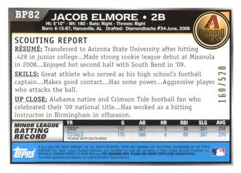 2010 Bowman - Prospects Blue #BP82 Jacob Elmore Back