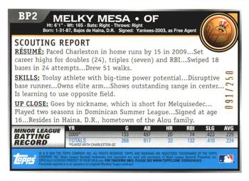 2010 Bowman - Prospects Orange #BP2 Melky Mesa Back