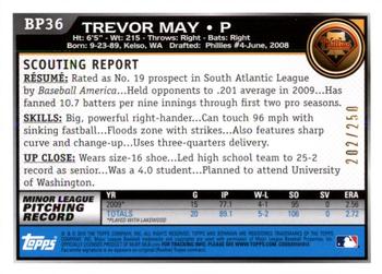 2010 Bowman - Prospects Orange #BP36 Trevor May Back