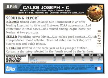 2010 Bowman - Prospects Orange #BP55 Caleb Joseph Back