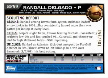 2010 Bowman - Prospects Orange #BP59 Randall Delgado Back