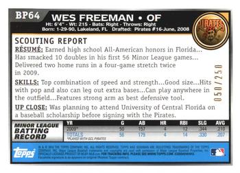 2010 Bowman - Prospects Orange #BP64 Wes Freeman Back