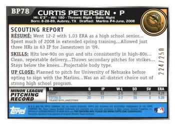 2010 Bowman - Prospects Orange #BP78 Curtis Petersen Back