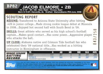 2010 Bowman - Prospects Orange #BP82 Jacob Elmore Back