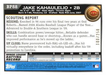 2010 Bowman - Prospects Orange #BP88 Jake Kahaulelio Back
