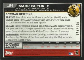 2010 Bowman Chrome - Blue Refractors #154 Mark Buehrle Back