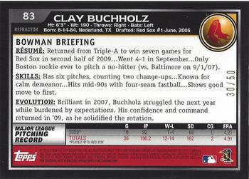 2010 Bowman Chrome - Gold Refractors #83 Clay Buchholz Back