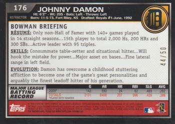 2010 Bowman Chrome - Gold Refractors #176 Johnny Damon Back