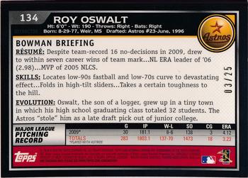 2010 Bowman Chrome - Orange Refractors #134 Roy Oswalt Back
