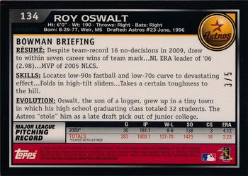 2010 Bowman Chrome - Red Refractors #134 Roy Oswalt Back