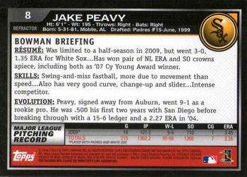 2010 Bowman Chrome - Refractors #8 Jake Peavy Back