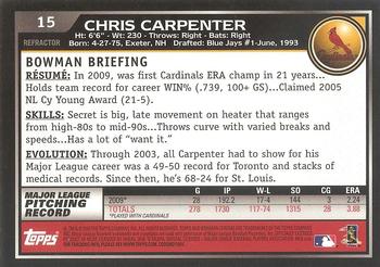 2010 Bowman Chrome - Refractors #15 Chris Carpenter Back