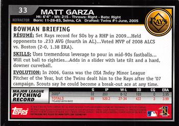 2010 Bowman Chrome - Refractors #33 Matt Garza Back