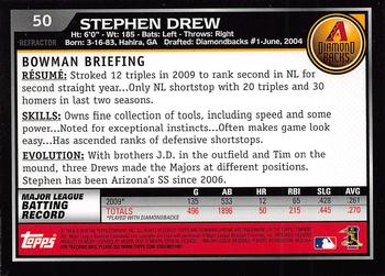 2010 Bowman Chrome - Refractors #50 Stephen Drew Back