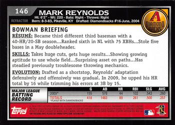 2010 Bowman Chrome - Refractors #146 Mark Reynolds Back