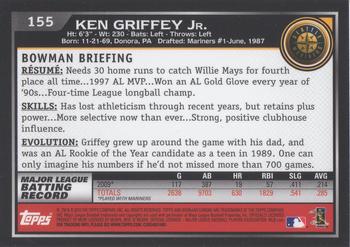 2010 Bowman Chrome - Refractors #155 Ken Griffey Jr. Back