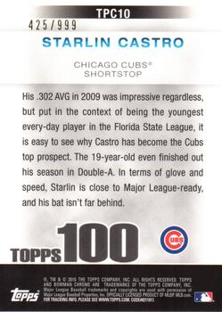 2010 Bowman Chrome - Topps 100 Prospects #TPC10 Starlin Castro Back