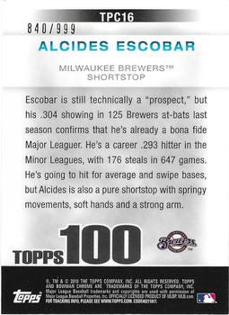 2010 Bowman Chrome - Topps 100 Prospects #TPC16 Alcides Escobar Back