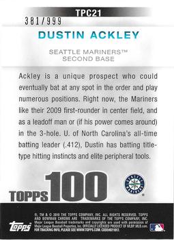 2010 Bowman Chrome - Topps 100 Prospects #TPC21 Dustin Ackley Back