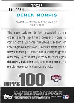 2010 Bowman Chrome - Topps 100 Prospects #TPC35 Derek Norris Back