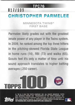 2010 Bowman Chrome - Topps 100 Prospects #TPC76 Chris Parmelee Back
