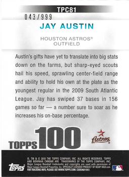 2010 Bowman Chrome - Topps 100 Prospects #TPC81 Jay Austin Back