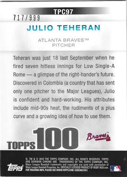 2010 Bowman Chrome - Topps 100 Prospects #TPC97 Julio Teheran Back