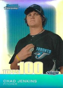 2010 Bowman Chrome - Topps 100 Prospects Refractors #TPC63 Chad Jenkins Front