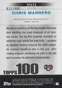 2010 Bowman Chrome - Topps 100 Prospects Refractors #TPC73 Chris Marrero Back