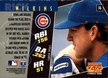 1995 Sportflix #36 Rick Wilkins Back