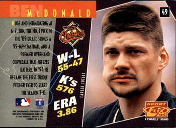 1995 Sportflix #49 Ben McDonald Back