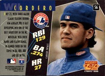 1995 Sportflix #56 Wil Cordero Back