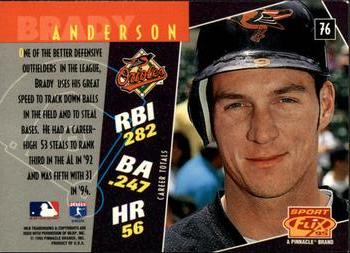 1995 Sportflix #76 Brady Anderson Back
