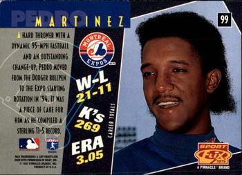 1995 Sportflix #99 Pedro Martinez Back