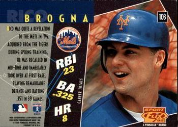 1995 Sportflix #103 Rico Brogna Back