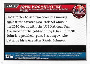 2010 Bowman Chrome - USA Stars #USA-4 John Hochstatter Back