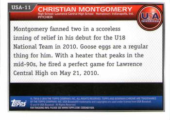 2010 Bowman Chrome - USA Stars #USA-11 Christian Montgomery Back