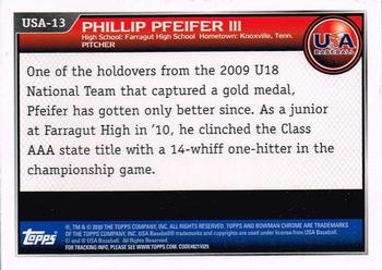 2010 Bowman Chrome - USA Stars #USA-13 Phillip Pfeifer lll Back