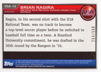 2010 Bowman Chrome - USA Stars Refractors #USA-14 Brian Ragira Back
