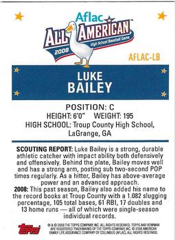 2010 Bowman Draft Picks & Prospects - AFLAC All-American Classic Autographs #AFLAC-LB Luke Bailey Back