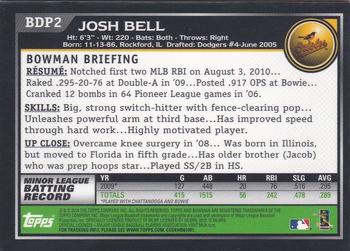 2010 Bowman Draft Picks & Prospects - Gold #BDP2 Josh Bell Back