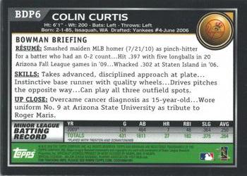 2010 Bowman Draft Picks & Prospects - Gold #BDP6 Colin Curtis Back