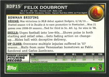 2010 Bowman Draft Picks & Prospects - Gold #BDP15 Felix Doubront Back