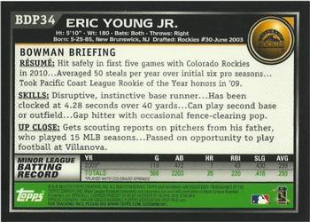 2010 Bowman Draft Picks & Prospects - Gold #BDP34 Eric Young Jr. Back