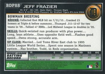 2010 Bowman Draft Picks & Prospects - Gold #BDP88 Jeff Frazier Back