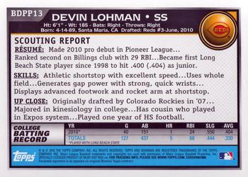 2010 Bowman Draft Picks & Prospects - Prospects #BDPP13 Devin Lohman Back