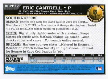 2010 Bowman Draft Picks & Prospects - Prospects #BDPP32 Eric Cantrell Back