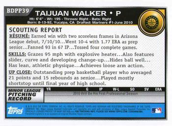2010 Bowman Draft Picks & Prospects - Prospects #BDPP39 Taijuan Walker Back